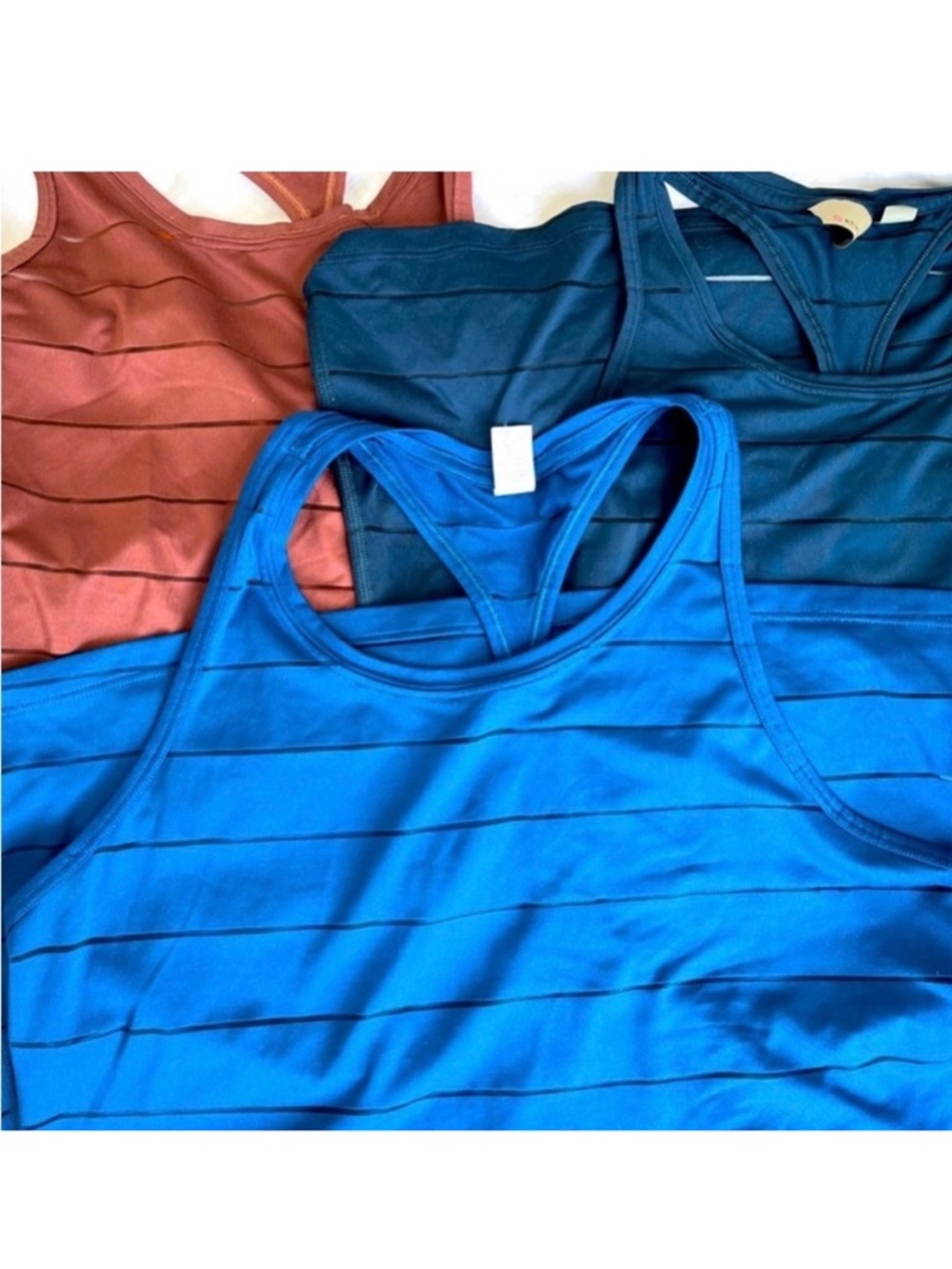 Striped Racerback Tank Tops - Rust only!